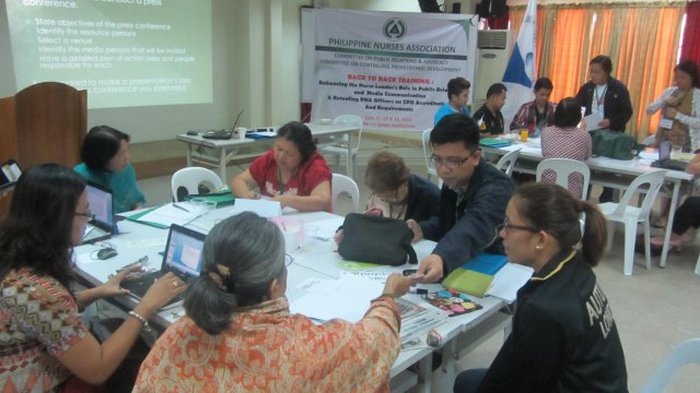 Back to Back Training-Enhancing the Nurse Leader's Role in Public Relations and Media Communications and Retooling PNA Officers on CPD Accreditation (June 27-29, 2014)